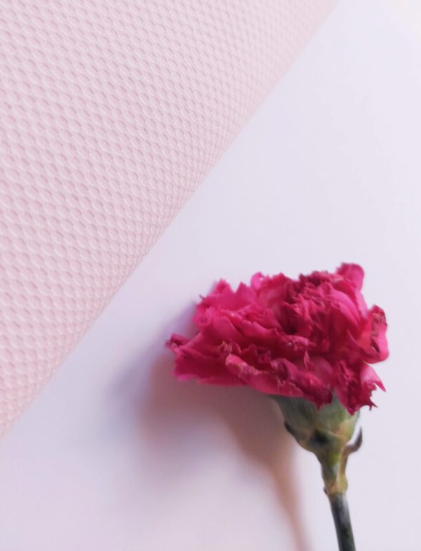 60 cm Piqué Nido de Abeja Rosa Bebé (6,65€/m) Retales
