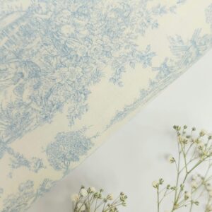 Viyela Toile de Jouy Azul Celeste&Crudo Todos los Productos