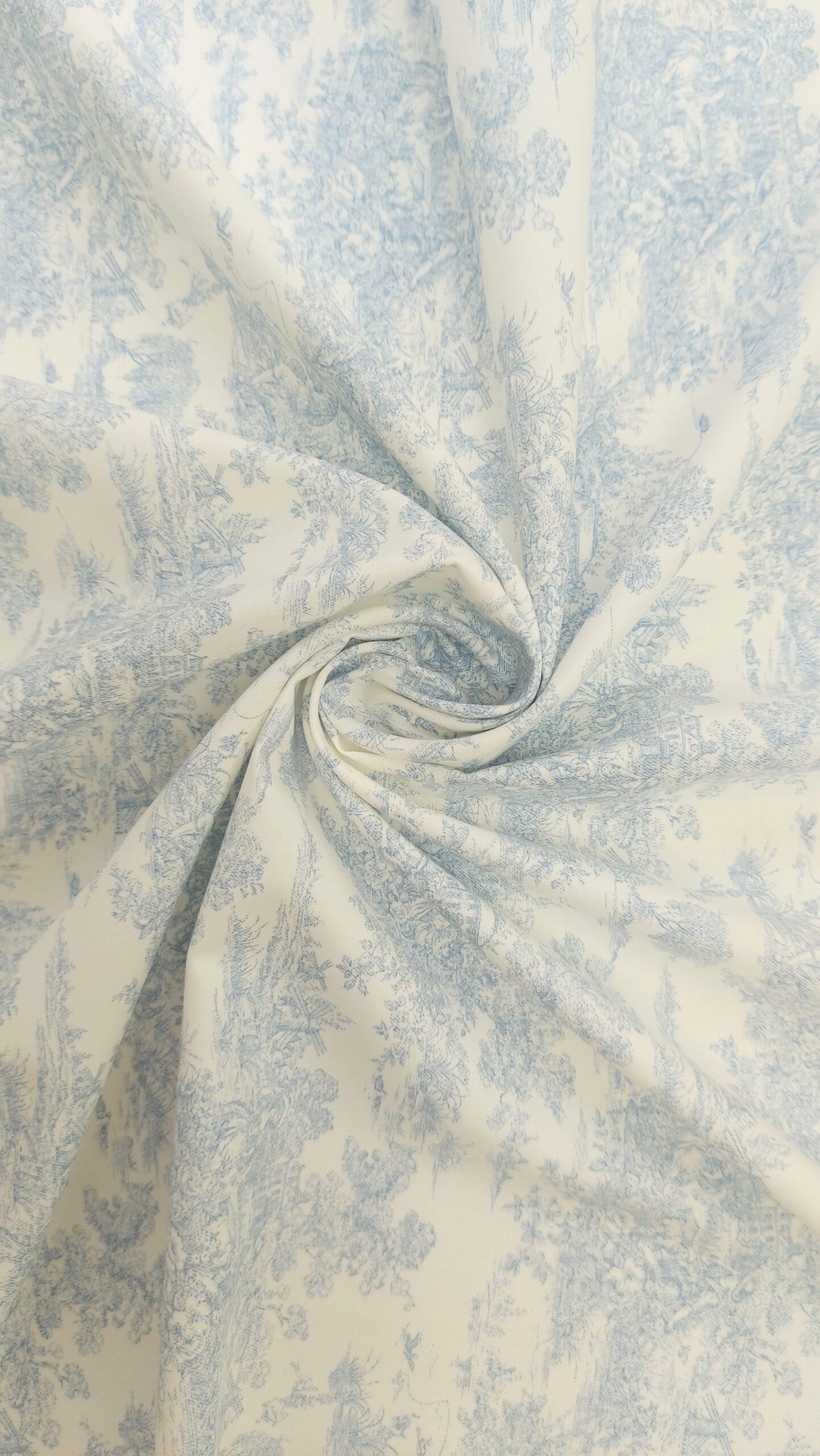 Viyela Toile de Jouy Azul Celeste&Crudo Todos los Productos