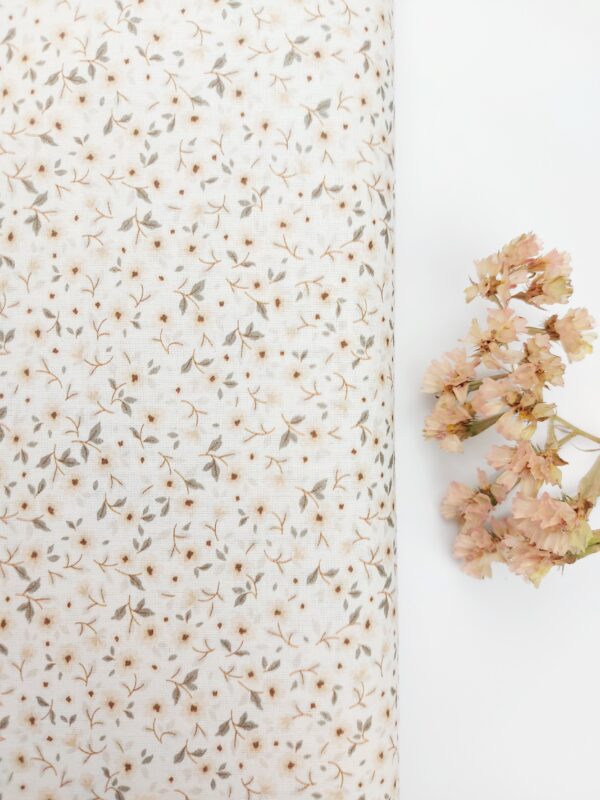 Popelín Flores Suspiro Beige