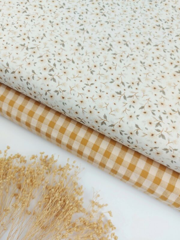 Popelín Flores Suspiro Beige - Imagen 2