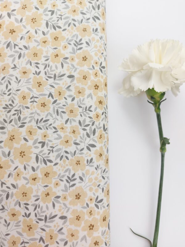 Popelín Flores Aklama Gris&Arena