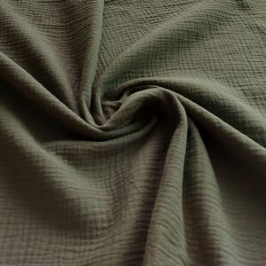 Doble Gasa Liso Dark Kaki ( Verde Caza)