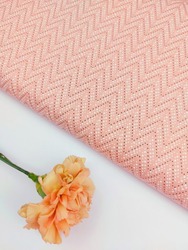 Viyela Sarga Étnica Zigzag Rosa Nude Empolvado