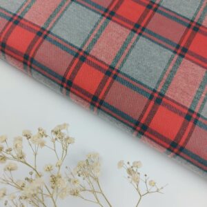 Viyela Cuadros Escocés Rojo y Gris