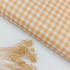 Doble Gasa Vichy Naranja-Melocotón 0.5cm