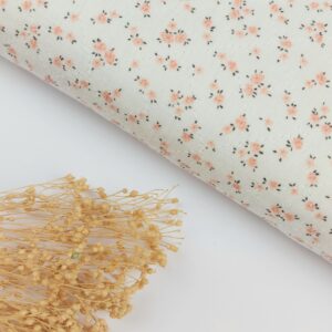 Gasa Acolchada Flores Jardín Silvestre Rosa 4 Capas Con Pespunte Rombo Doble Gasa/ Bámbula Gasa Acolchada Flores Jardín Silvestre Rosa 4 Capas Con Pespunte Rombo