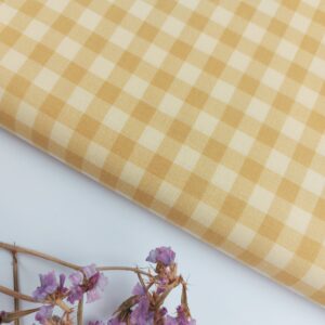 Popelín Vichy Bicolor Ocre Dorado Amarillo Sun 1cm