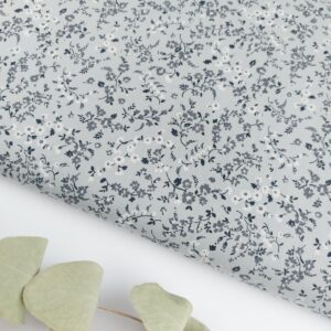 Viyela Flores Niebla Azul