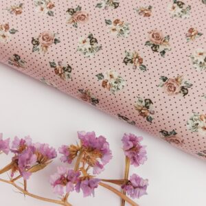 Viyela Flores y Mini topos Bloom Rosé