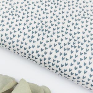 Doble Gasa Mini Corazones Azul Tormenta Doble Gasa/ Bámbula Doble Gasa Mini Corazones Azul Tormenta