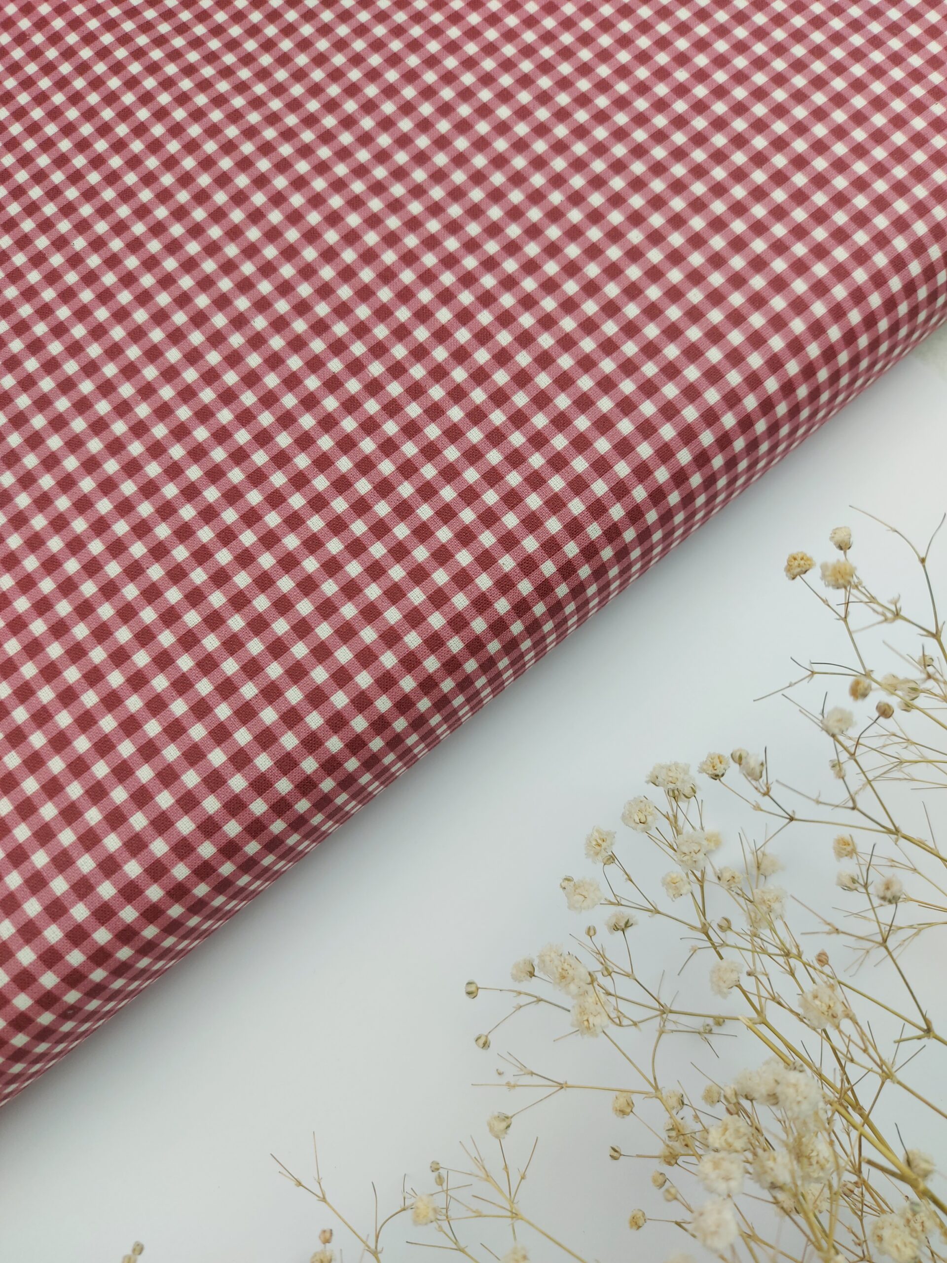 ❤️Popelín Vichy “Red Classic”0.3cm🌿 Popelín ❤️Popelín Vichy “Red Classic”0.3cm🌿