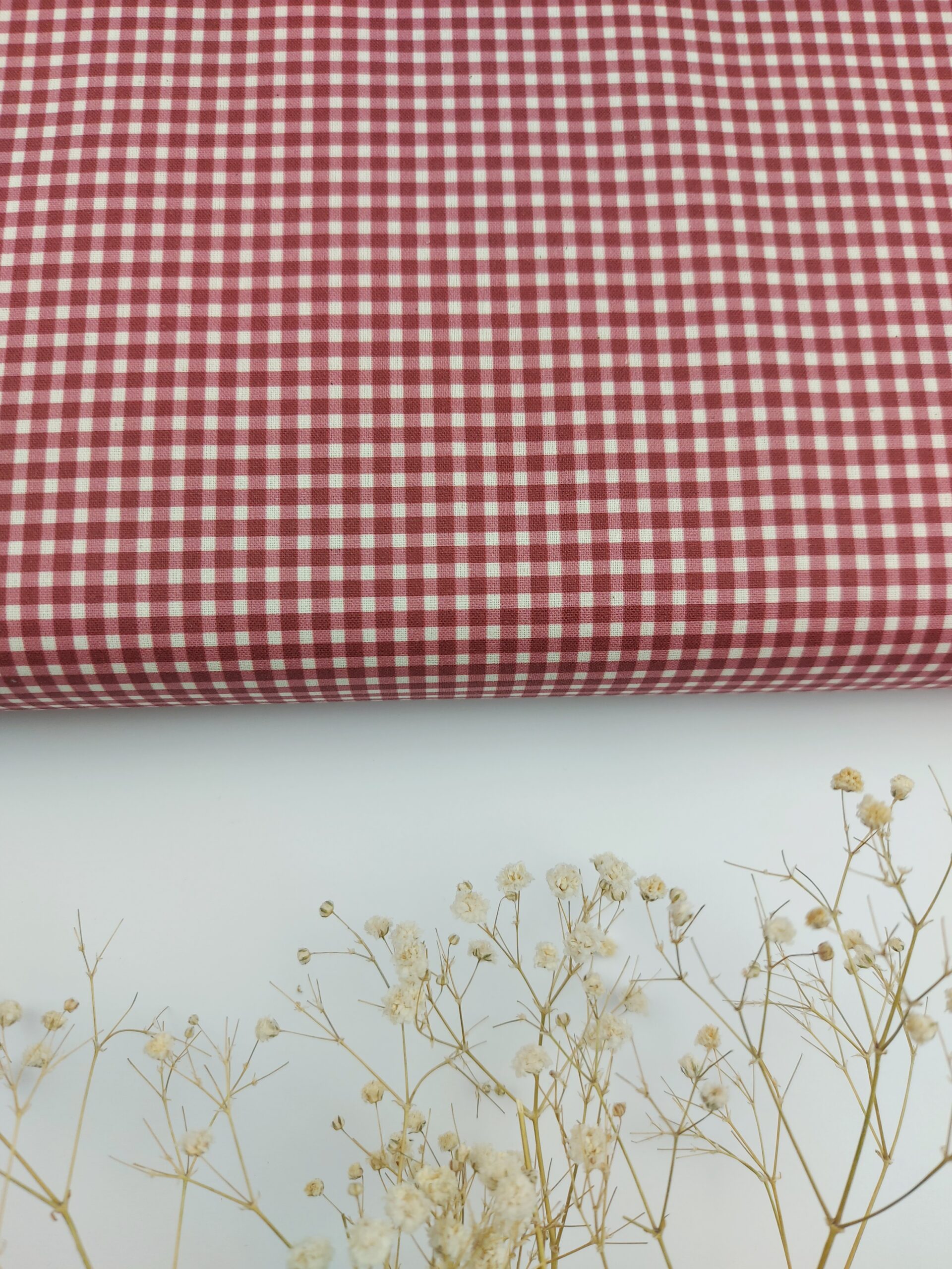 ❤️Popelín Vichy “Red Classic”0.3cm🌿 Popelín ❤️Popelín Vichy “Red Classic”0.3cm🌿 - Imagen 2