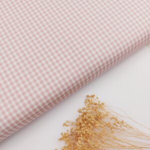 Tienda de telas 🌸 Popelín Vichy “Rose Check” 0.3cm 🤍 Popelín