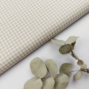 🤍Popelín Vichy "Beige Check" 0.3cm🌿