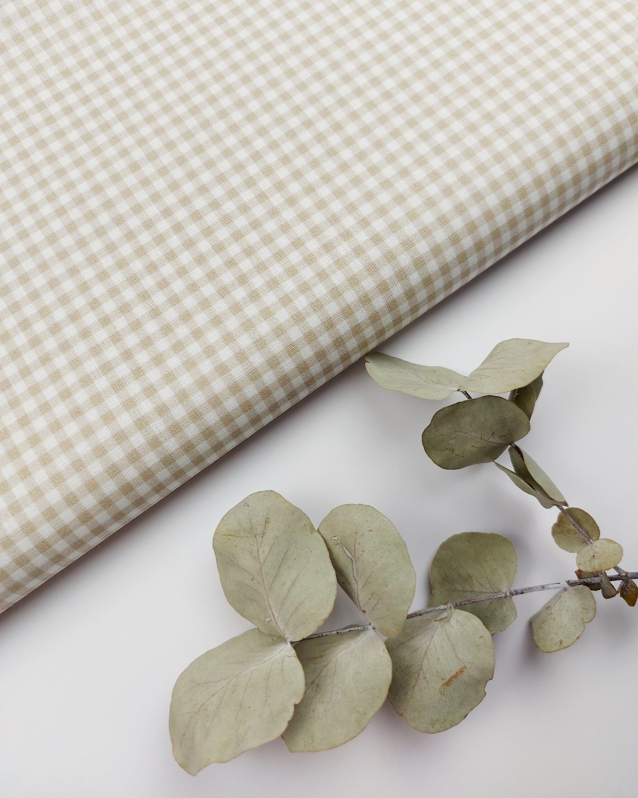 🤍Popelín Vichy «Beige Check» 0.3cm🌿 Popelín 🤍Popelín Vichy "Beige Check" 0.3cm🌿