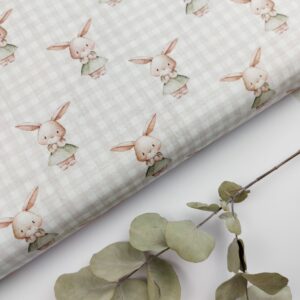 Popelín Infantil Vichy&Conejitos🐰