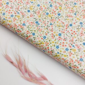 Popelín Flores Luna Peony Banana&Fresa