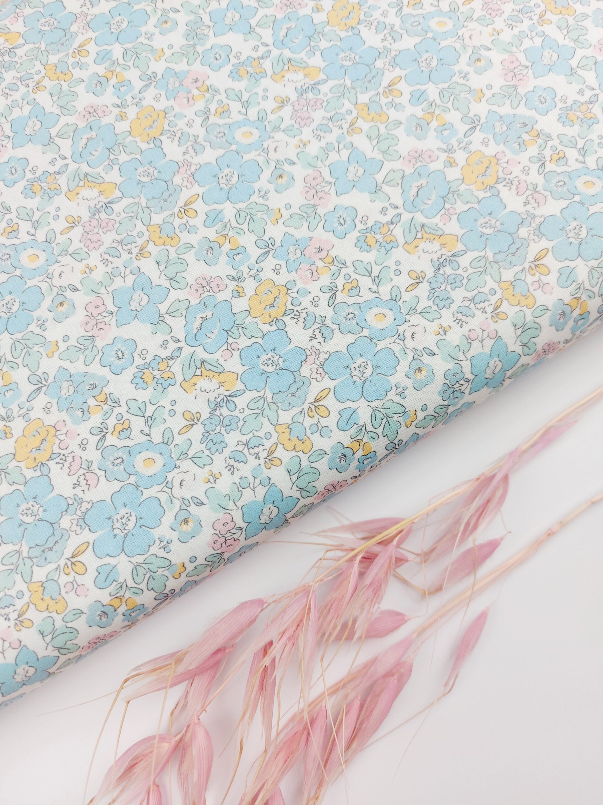 💙Popelín Flores “Blue Blossom”🌿 Popelín 💙Popelín Flores “Blue Blossom”🌿 - Imagen 3