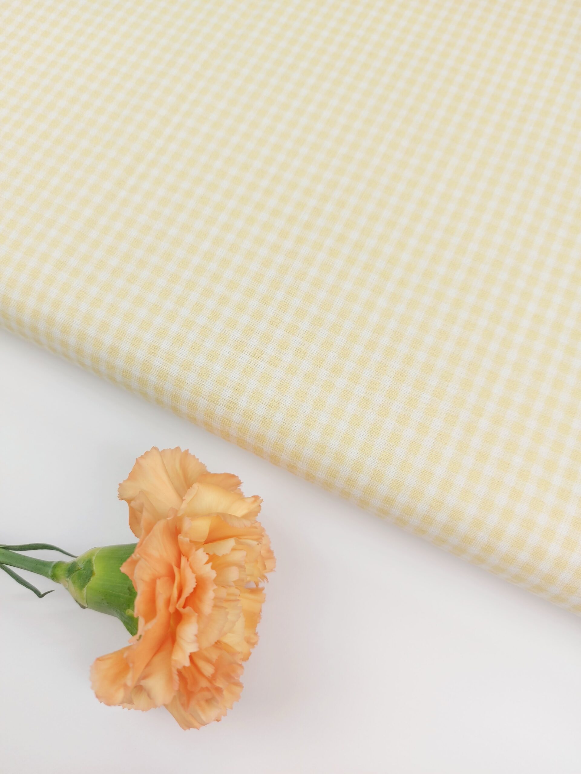 Popelín Vichy» Amarillo Pastel Check» 0.3cm Popelín Popelín Vichy" Amarillo Pastel Check" 0.3cm