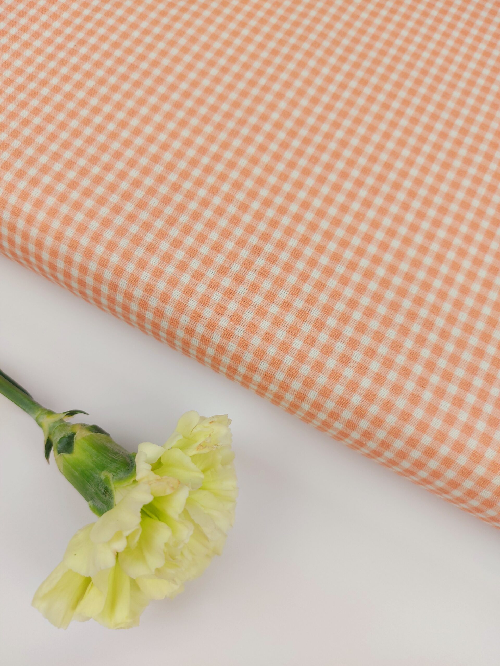 💐Popelín Vichy «Mandarina Check» 0.3 cm💐 Popelín 💐Popelín Vichy "Mandarina Check" 0.3 cm💐