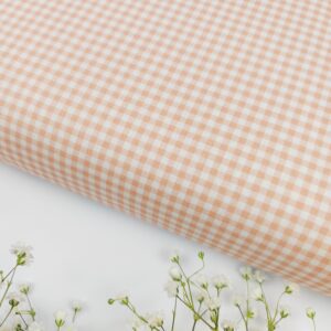 💕Popelín Vichy » Mandarina Pastel Check» 0.3cm Popelín 💕Popelín Vichy " Mandarina Pastel Check" 0.3cm