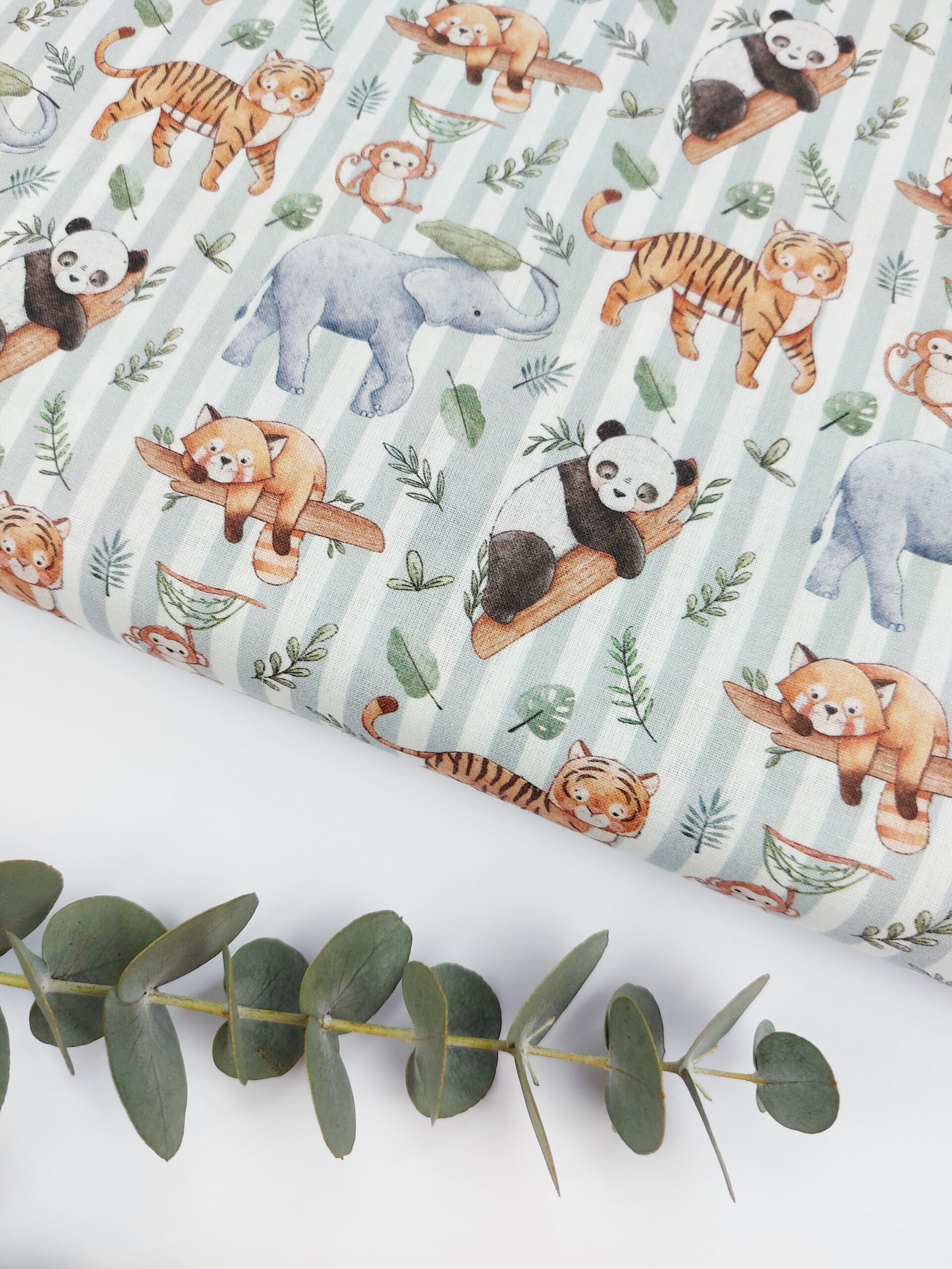 🐼Popelín Infantil Safari Rayas🐯 Popelín 🐼Popelín Infantil Safari Rayas🐯