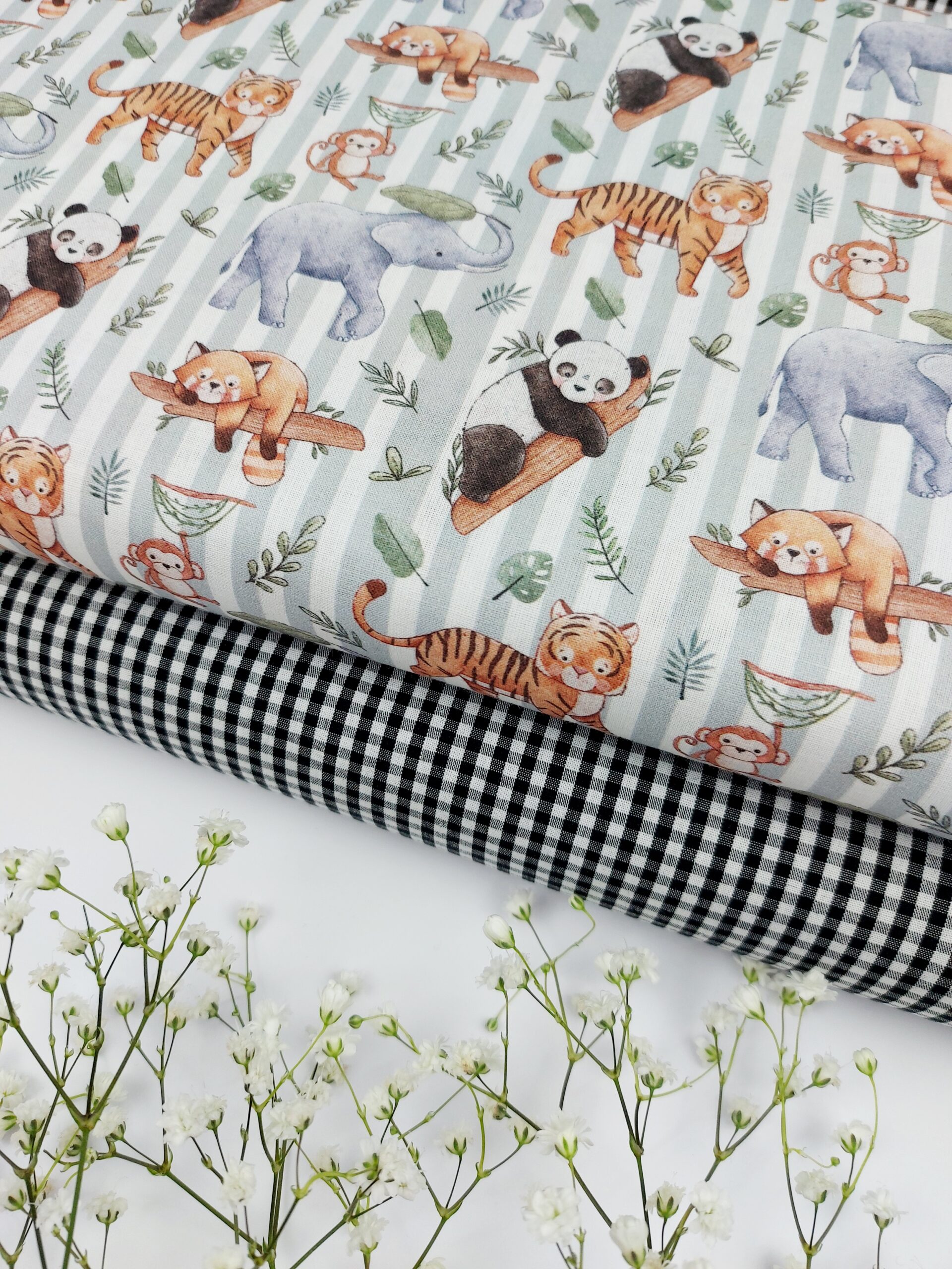 🐼Popelín Infantil Safari Rayas🐯 Popelín 🐼Popelín Infantil Safari Rayas🐯 - Imagen 2