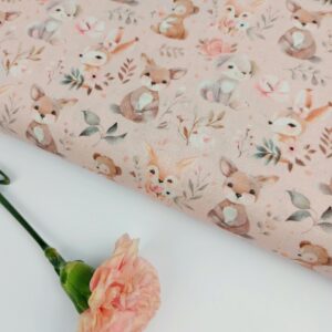 🐰Popelín Infantil Soft Woodland Rosa Pastel🐻 Popelín 🐰Popelín Infantil Soft Woodland Rosa Pastel🐻