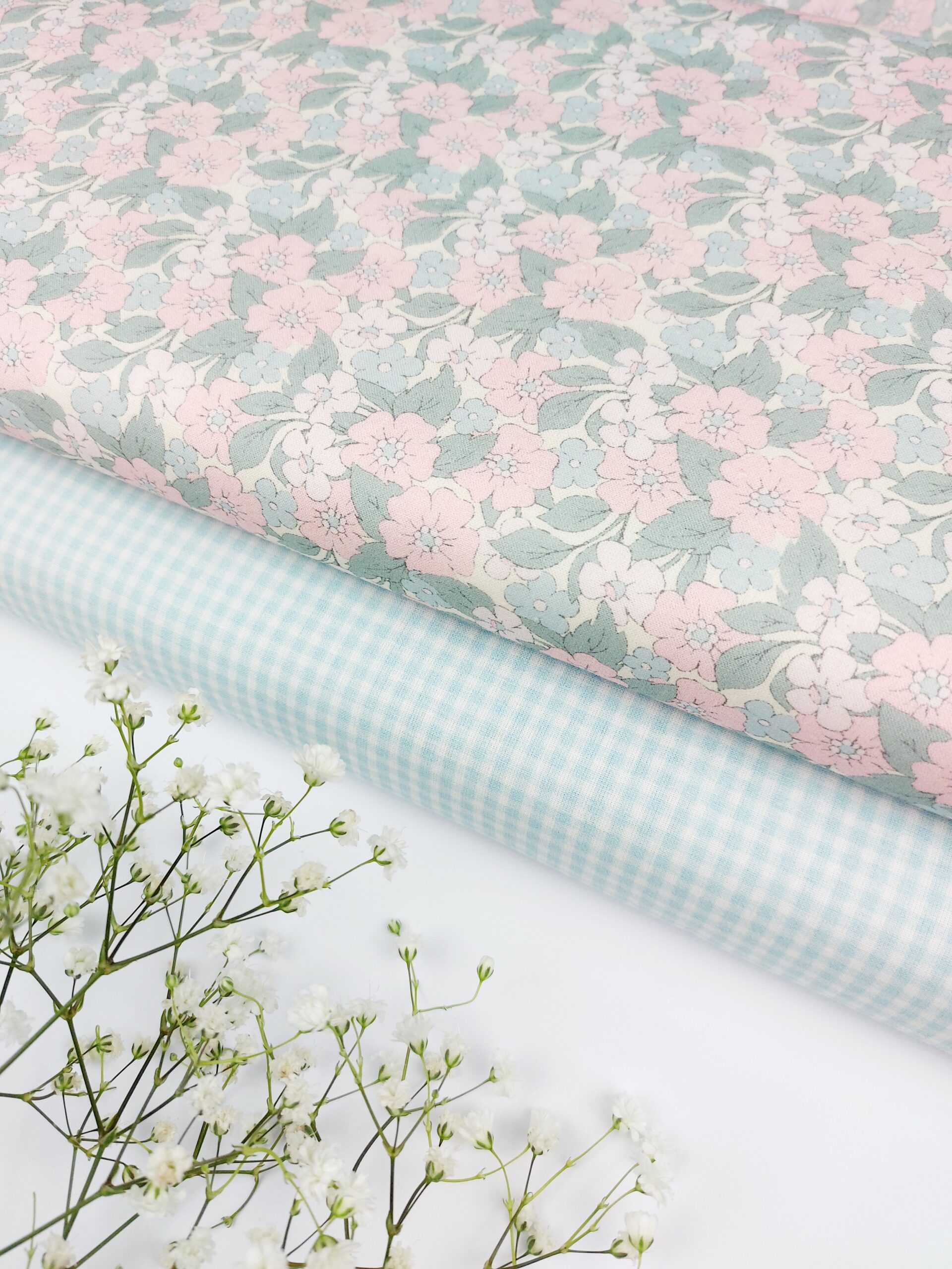 Popelín Flores Nana Rosa Pastel Popelín Popelín Flores Nana Rosa Pastel - Imagen 2