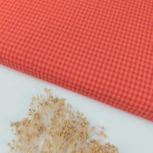 Seersucker Vichy Bicolor Azafr&aacute;n&Cereza Glass 0.2cm Seersucker