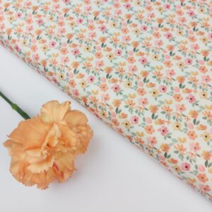 🌷Popelín Flores Acuarela Jardín de melocotón🍑