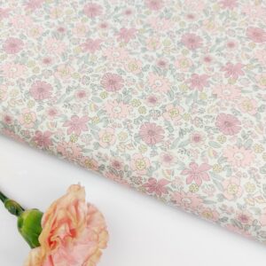 🌸 Popelín Flores “Colección Tiempo Nuestro Rosa Empolvado🌸