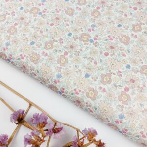 🌸 Popelín Flores “Colección Tiempo Nuestro Marrón Empolvado🌸