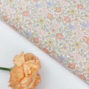 Popelín Flores “Colección Tiempo Nuestro Mandarina Pastel"🌸