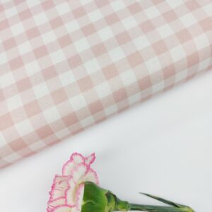 🌸Popelín Vichy "Rosa Empolvado" 1cm🌸