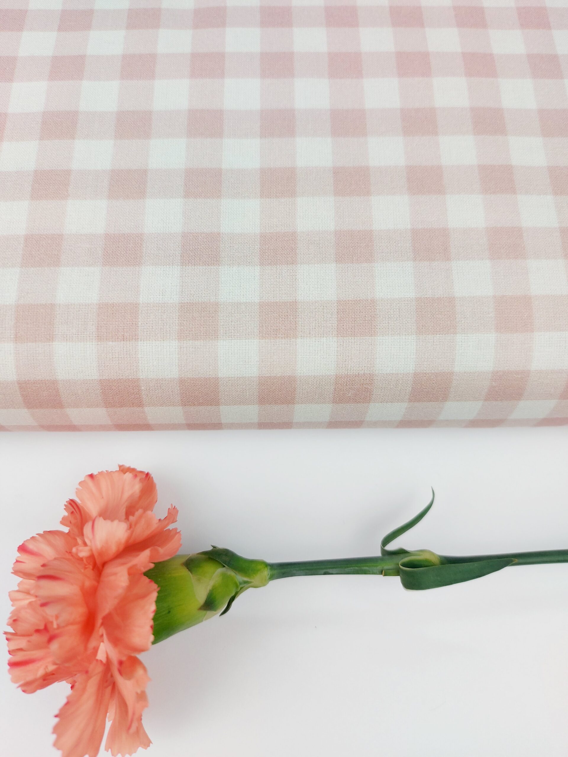 🌸Popelín Vichy «Rosa Empolvado» 1cm🌸 Popelín 🌸Popelín Vichy "Rosa Empolvado" 1cm🌸 - Imagen 2