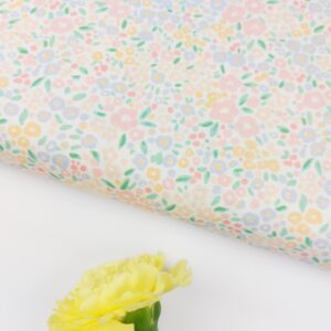 🌿Popelín Flores Petalitos Pastel🌿