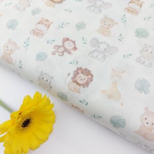 🦁Popelín Infantil Safari de Algodón🦁