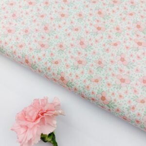 🌸Popelín Flores Aura Rosa Pastel🌷