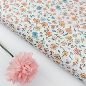 🤍Popelín Flores Flor del Arboz✨