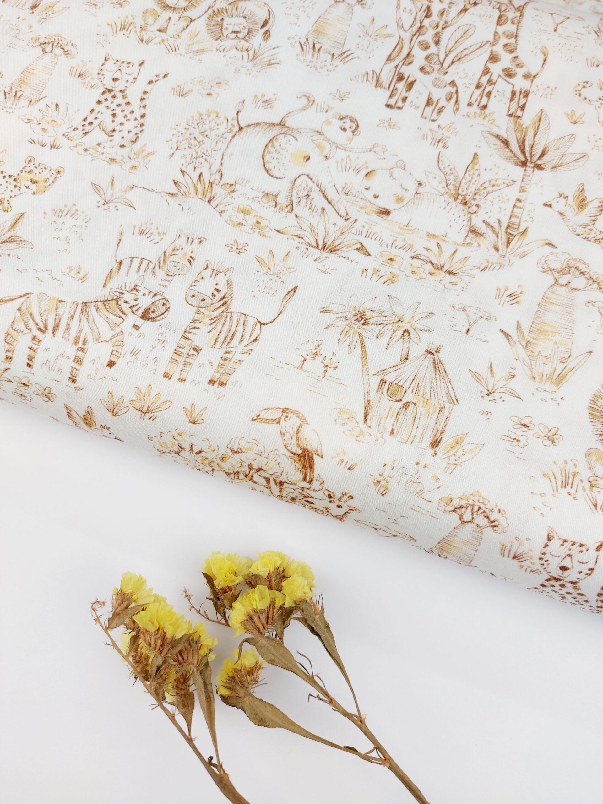 Popelín PREMIUM Infantil Toile de Jouy Sabana Africana Marrón&Tostado Popelín Popelín PREMIUM Infantil Toile de Jouy Sabana Africana Marrón&Tostado - Imagen 3