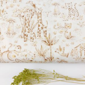 Popel&iacute;n PREMIUM Infantil Toile de Jouy Sabana Africana Marr&oacute;n&Tostado Popel&iacute;n