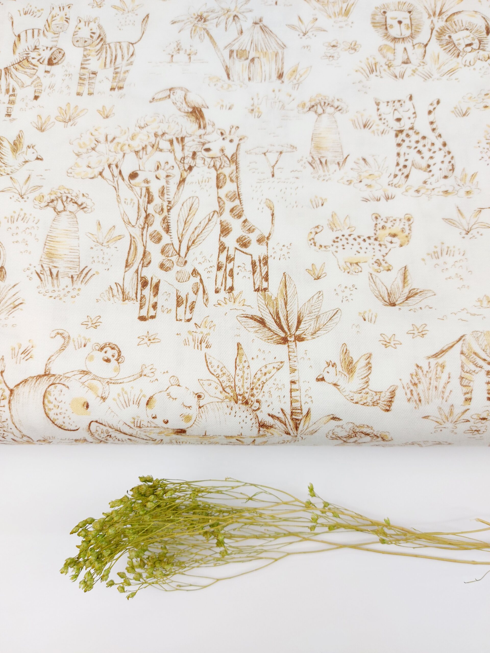 Popelín PREMIUM Infantil Toile de Jouy Sabana Africana Marrón&Tostado Popelín Popelín PREMIUM Infantil Toile de Jouy Sabana Africana Marrón&Tostado