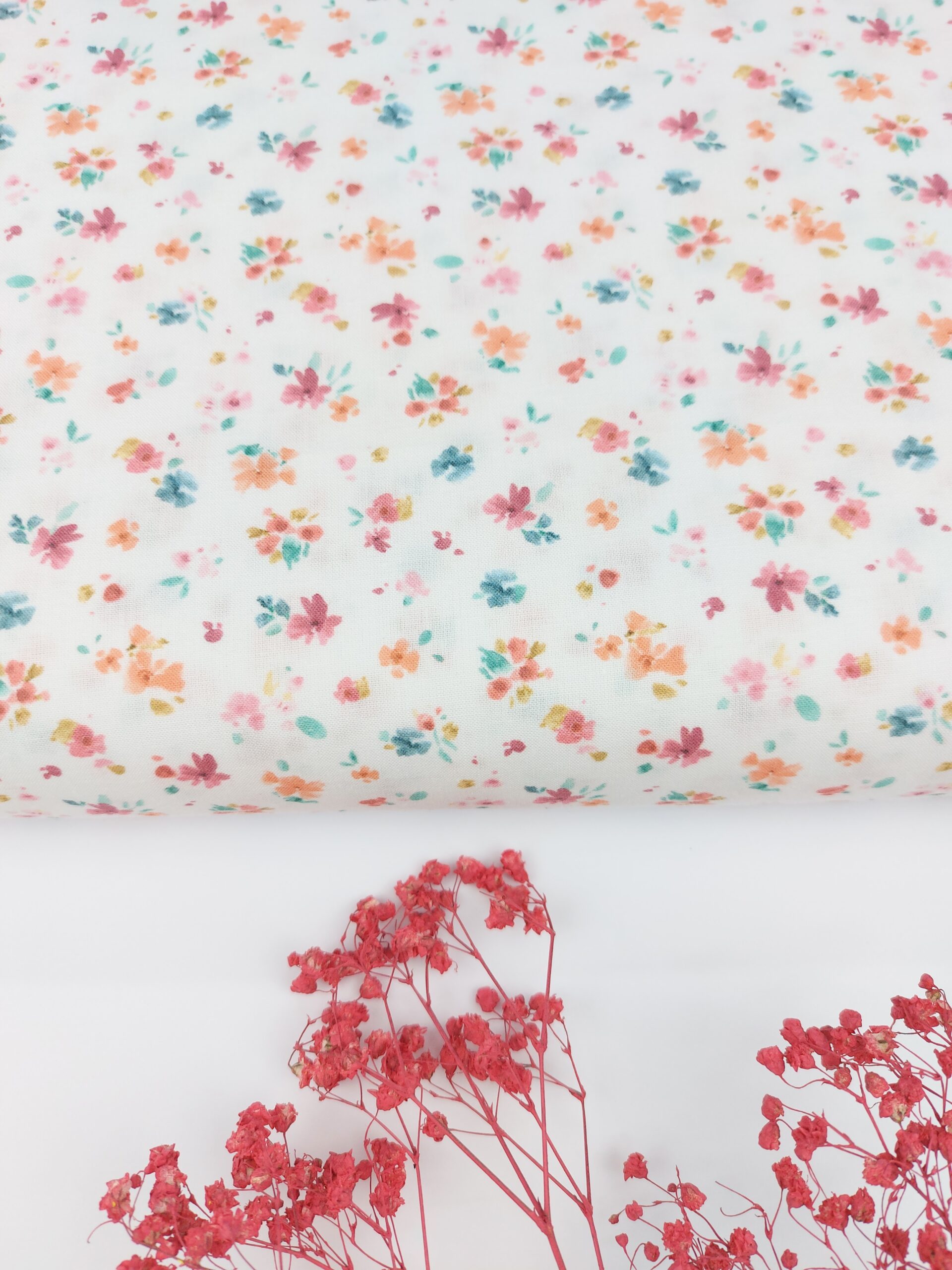 Popelín Flores Mini Acuarela Popelín Popelín Flores Mini Acuarela - Imagen 3