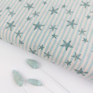 🌊 Popelín Efecto Lino Infantil “Brisa Marina de Estrellas”