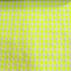 Seersucker Vichy Fl&uacute;or Amarillo Bicolor 0.3cm Seersucker