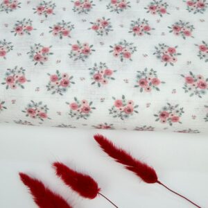 🌸 Doble Gasa Cuadrícula “Ramilletes de Abril” 🌿