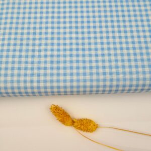 🌼Popelín Vichy » Azul Bañera Check» 0.3cm