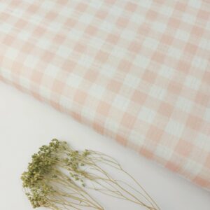 Doble Gasa Vichy Rosa Salmón&Blanco 1cm Todos los Productos Doble Gasa Vichy Rosa Salmón&Blanco 1cm